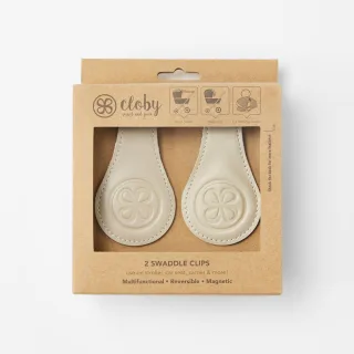 Cloby Magnetische Clips aus Leder (2er Pack) beige