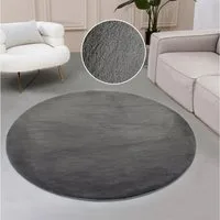 OTTO home Fellteppich Balu, Kunstfell Teppich, Modern, rund, Höhe: 20 mm, Kaninchenfell-Haptik, Langflor, Schlafzimmer, Wohnzimmer, Kinderzimmer