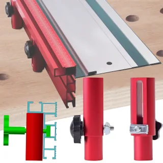 2 Pack T-Track Hold Down Clamp 19mm/20mm Desktop Dog Hole Aluminum Fence Bracket Woodworking Workbench DIY Right Angle A