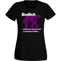 G-graphics T-Shirt Endlich 18 … jetzt muss ich nur noch erwachsen werden! Slim-fit Damen T-Shirt mit Motiv zum 18. Geburtstag