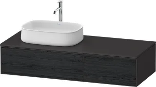 Duravit Zencha Konsolenwaschtischunterbau wandhängend Eiche Schwarz & Graphit Matt & Supermatt 1300x ZE4816016800000