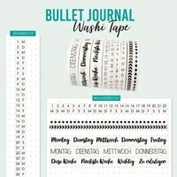 PAPIERDRACHEN Notizbuch 9 Washi Tapes für dein Bullet Journal