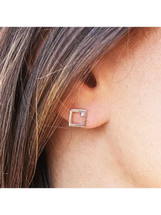 cai Ohrstecker 925 Sterling Silber rhodiniert Zirkonia
