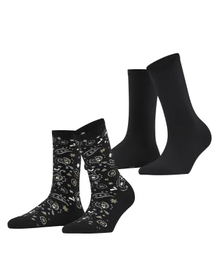 ESPRIT socks & tights - Esprit Soft Paiyley 2-Pack Damen black - Gr. - 40.5