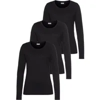 Eastwind Langarmshirt (3er-Pack) Langarm, im Basic-Stil, Rundhalsausschnitt, aus Baumwolle