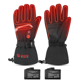 [EU Direct] SAVIOR HEAT S66B Heated Gloves for Men and Women, 7.4V Rechargeable Electric Heating Gloves, Waterproof Touc