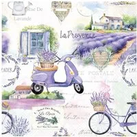 Ambiente Luxury Paper Products Papierserviette, Servietten Papier 33x33cm 3-lagig mit La Provence Motiv 20 Stück