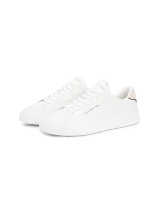 Tommy Hilfiger Sneaker "TH COURT LTH DETAIL ESS", Freizeitschuh, Halbschuh, Schnürschuh mit seitlichem Logoschriftzug