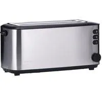 Automatik-Langschlitztoaster AT 2509 edelstahl/schwarz, 1.400 Watt, für 4 Scheiben Toast