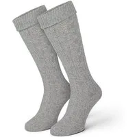Black Snake Trachtensocken Kniebundstrümpfe mit Zopfmuster fürs Oktoberfest, Damen & Herren (Kniestrumpf, 1-Paar) Breiter Umschlagbund, Baumwollmix, atmungsaktiv, kniehoher Schaft