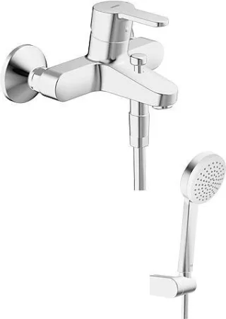 Hansa Einhand-Wannen-Batterie AP Hansaprimo m. Brausegarnitur 4944 verchromt 4944210300003