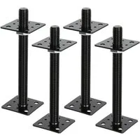 Clanmacy Pfostenträger Pfostenträger höhenverstellbar 30–250 mm – für Zaun, Schwarz 4PCS