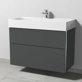 Sanipa 3way Waschtischunterbau zu Kaldewei Silenio Waschtisch mit 2 Auszügen, Anthrazit-Matt BR45622