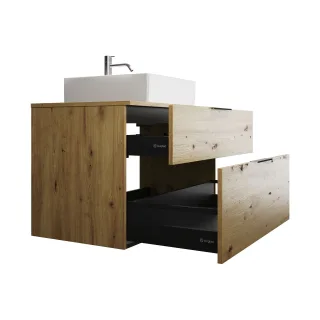Burgbad Keramik Waschtisch-Set Eqio Eiche Dekor Urban/Alpinweiss, SGUP100F5662C0001 SGUP100F5662C0001