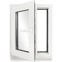 NeRuLi Kellerfenster Kellerfenster 75x110 cm (BxH) DIN Links 3 -fach Dichtung Schwarz