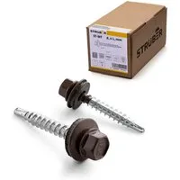 STRÜBER Schrauben- und Dübel-Set Trapezblechschrauben - Selbstbohrende Bohrschrauben mit Dichtscheibe, (250 St)