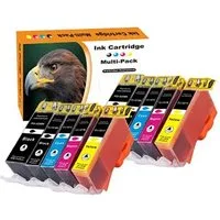 Kompatibel Canon CLI-521, PGI-520 Multipack 10-Farben (2x Schwarz, 2x Tintenpatrone (Set, 870)