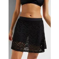 bonprix Bade-Rock mit integrierter Radlerbadehose, mit elastischem Bund, mit Spitze