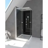 Marwell Komplettdusche Black Suqare, BxT: 90x90 cm, Einscheibensicherheitsglas, Komplett-Set, 90 x 90 x 210 cm - Eckdusche