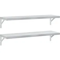vidaXL Regal Wandregale 2 Stk. 100x30 cm Silbern Edelstahl, 1-tlg.