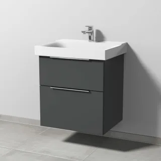 Sanipa 3way Waschtischunterbau zu Geberit Xeno2 Waschtisch mit 2 Auszügen, Anthrazit-Matt UM66022