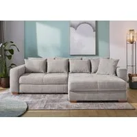 Jockenhöfer Gruppe Ecksofa Kampen L-Form, B: 288 cm, Liegefl. 153x245 cm, mit Bettfunktion, Bettkasten & Zierkissen, Federkern