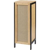 en.casa Wäschebox, »Tervola« 51 L 80x30x30 cm Schwarz / Bambus