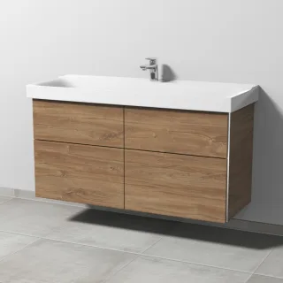Sanipa 3way Waschtischunterbau zu Geberit Xeno2 Waschtisch mit 4 Auszügen, Eiche-Kansas BR66459