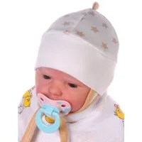 La Bortini Erstlingsmütze Mütze für Neugeborene Babymütze Baby Haube mit Sternchen aus reiner Baumwolle, 32 34 36 38 40 42 44 46