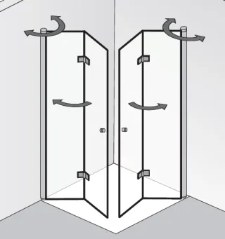 HSK Atelier Plan Eckeinstieg mit Drehfalttüren 172880xx