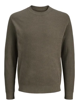 JACK&JONES - JPRBLUBARKLEY KNIT CREW NECK CH LN Crocodile - Gr. - M