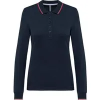 Kariban Langarm-Poloshirt Langarm-Polohemd aus Piqué für Damen