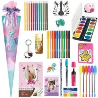 Herlitz Schultüte 70 cm gefüllt Seepferdchen