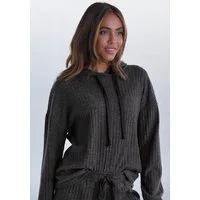 LASCANA Hoodie Strickpullover mit Kapuze und in melierter Optik, Loungewear