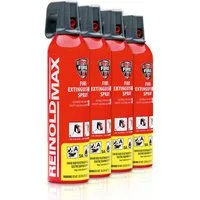 Xenotec Feuerlöschspray XENOTEC Premium Feuerlöschspray– REINOLDMAX– ohne Wandhalter, Dauerdruck, Wasser, Löschschaum AFFF 1 %, N2, (4-St) Auto, Wohnung, Wohnmobil, Garten, Grill