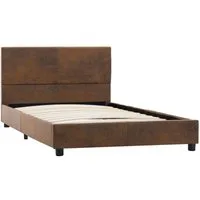 vidaXL Bett Bettgestell Braun Wildleder-Optik 90x200 cm