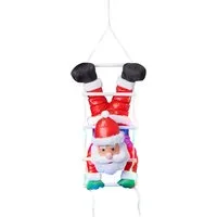 BONETTI LED Dekofigur Weihnachtsmann kopfüber, Timerfunktion, LED fest integriert, mit 30 bunten LEDs, Weihnachtsdeko aussen