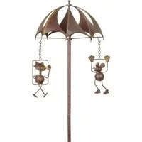 Moritz Gartenstecker Windspiel Mäuse Karussel Gartenfigur Gartedekoration Gartenstab Dekostab Metall Erdspieß