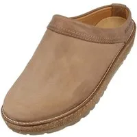 Haflinger Travel Classic Eleganter Clog aus Leder mit Korkfußbett und Gummisohle Hausschuh