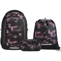 coocazoo Schulranzen Schulrucksack-Set PORTER, Pink Illusion 3-teilig (3-teilig), ergonomisch, Körpergröße: 135 - 180 cm, Easy-Grow-System
