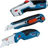 Messer-Set Professional, 3-teilig, Teppichmesser blau, für Abbrechklingen und Trapezklingen