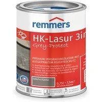 Remmers Holzschutzlasur HK-Lasur 3in1 Grey-Protect anthrazitgrau 0,75 Liter, 3in1 Holzschutz, Feuchtigkeit- und UV-Schutz