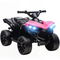 AIYAPLAY Elektro-Kinderquad Kinder Quad Kinderfahrzeug 6V mit Vorwärts-, Rückwärtsfunktion, Musik, Belastbarkeit 25 kg, (1-tlg), mit LED-Scheinwerfer, 4 Rädern, für 18-56 Monate Kinder, Rosa