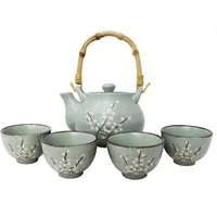MystiCalls Teeservice Japanisches Tee Set für 4 Personen zartem Kirschblüten Design (4-tlg), 4 Personen, Keramik, Spülmaschinenfest und hitzebeständig