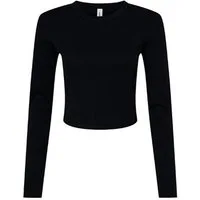 Bella + Canvas Langarmshirt bauchfreies Strecht Damen Shirt / Cropped Shirt für Frauen und Mädchen (1-tlg) Gr. XS bis XXL- Stretch-Passform