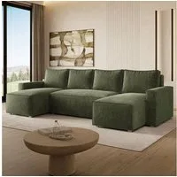 Masseno Ecksofa ASPRA mit Schlaffunktion U-Form, Sofa mit Bettkasten