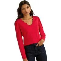 Love & Roses Langarmbluse Love & Roses Jersey-Shirt mit Bogenkanten, Regular (1-tlg)