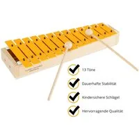 Classic Cantabile Glockenspiel Classic Cantabile GS-13 Glockenspiel für Kinder, Inkl. ein Paar Holz-Schlägel, Diatonisch mit 13 Tönen (c2 - a3)