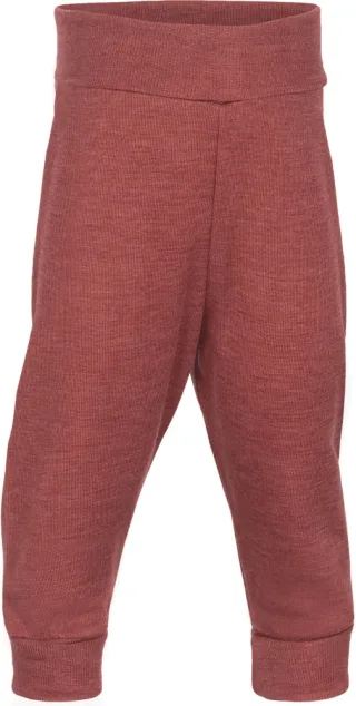 Engel Natur Merino/Seide Babyhose lang mit Nabelbund GOTS 86/92 kupfer