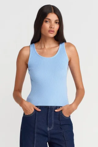 Rippstrick Ärmellose Strick-Cami-Bluse